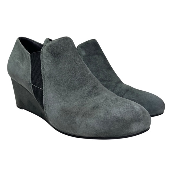 Vionic Elevated Stanton Suede Orthotic Wedge Boot Slate Grey Women's US 8 Nice - Picture 1 of 16